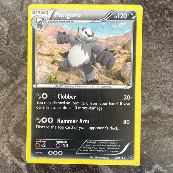 Pokemon Card Pangoro Stage 1 68/111 2014 Holo Rare Furious Fists - Picture 5 of 8